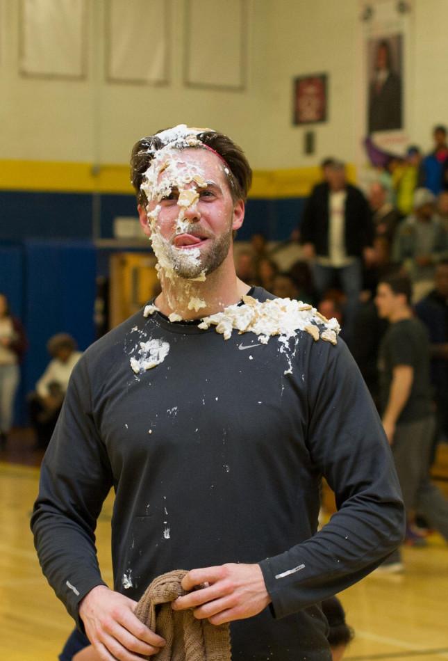 The aftermath of Mr. Biri getting pied in the face