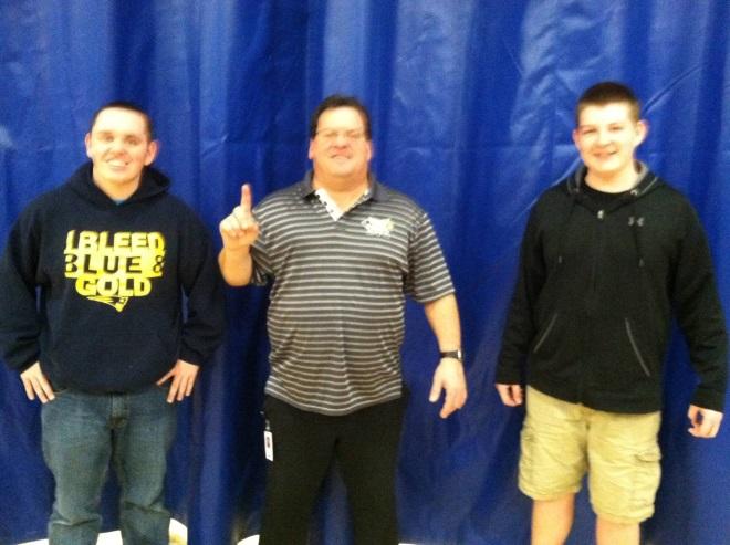 Mr. Monticollo (middle) expressing he is #1 with his stated best opponents; Andrew Fugaro (left) and Michael Passarelli (right). 
