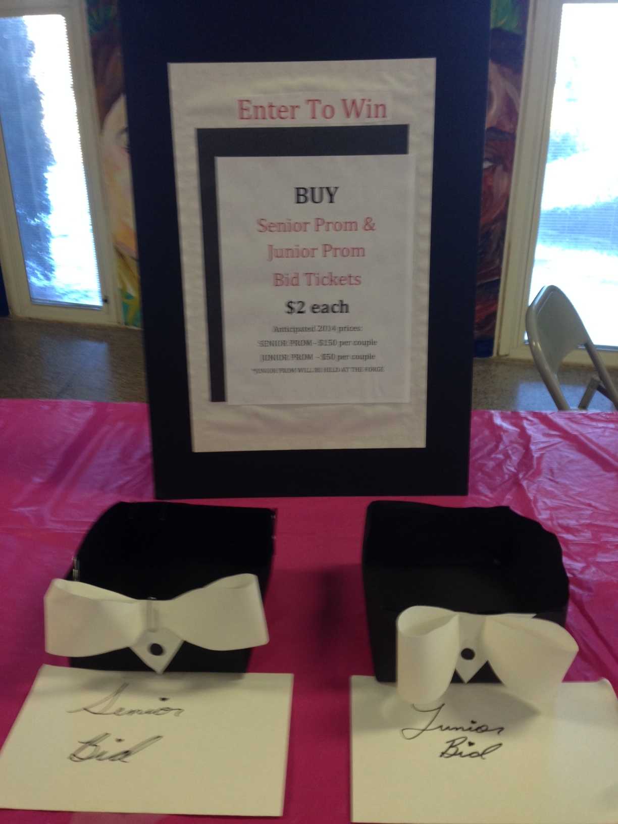 During the Prom Fashion Show, students could enter the raffle to win a free bid to the Prom and Cotillion.
