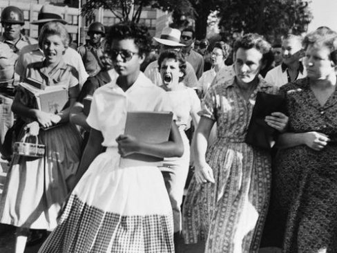 On this day in 1957, Central High School in Little Rock, Arkansas was integrated by the arrival of nine black students, amid violent backlash from white residents. 