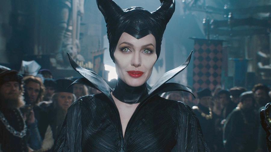 Actress Angelina Jolie playing the role of Maleficent in the movie Maleficent. 