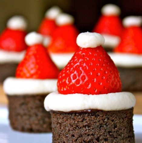 Cute Santa hat brownies to shock guests on how easy they are