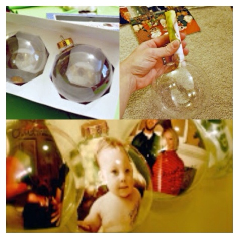 Pictures to the steps on how to make a Christmas ornament for a loved one.