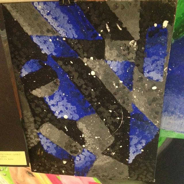 This abstract art piece was presented at the Colonia High School Art Show.