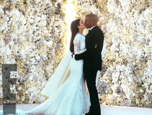 Breaking instagram with 2.4 million likes, Kim Kardashian and Kanye West share their wedding picture.