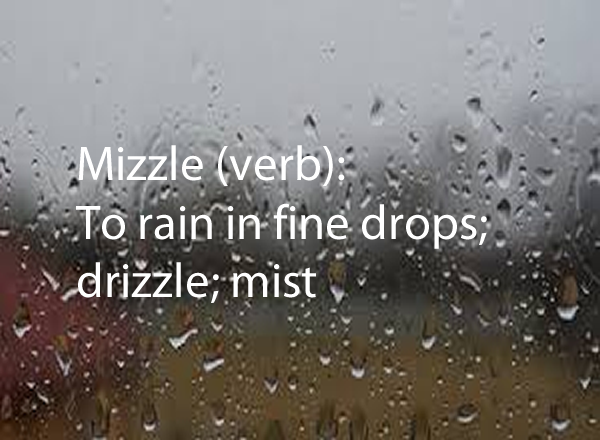 Mizzle (verb)