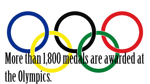 More than 1,800 medals are awarded at the Olympics.