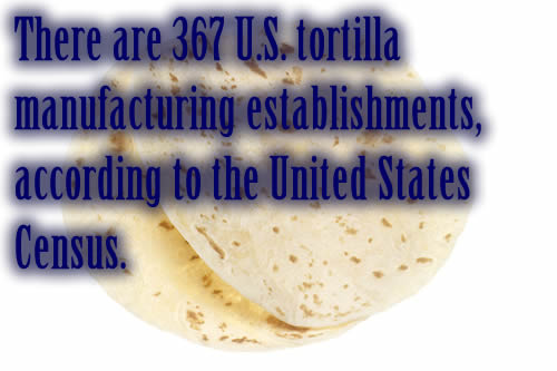 There are 367 U.S. tortilla manufacturing establishments, according to the United States Census.