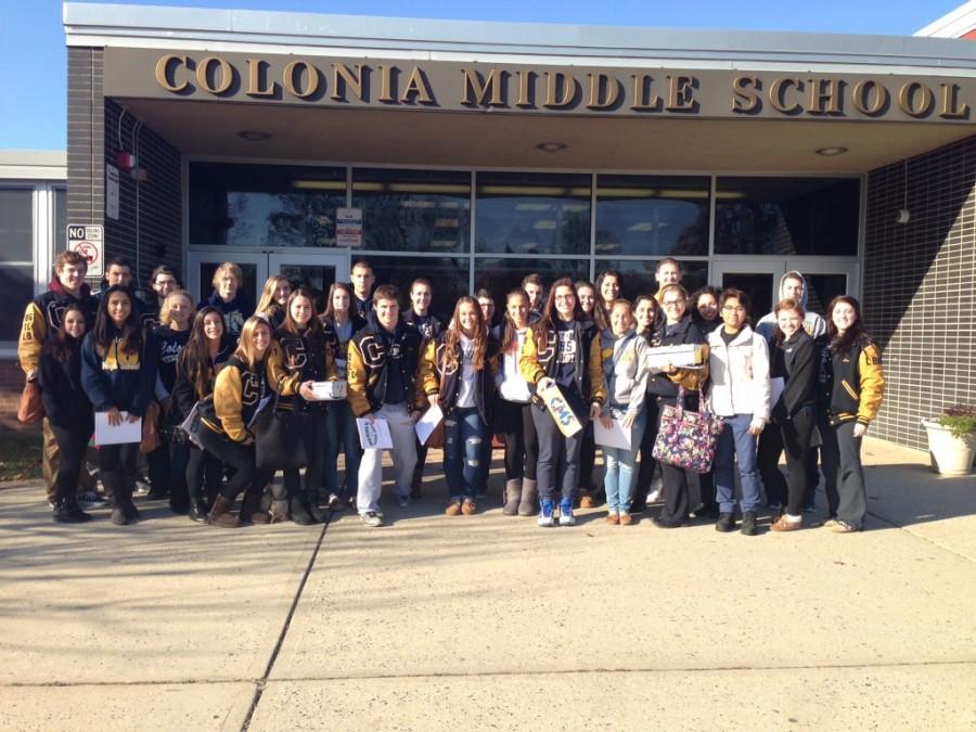Colonia High Schools Hero and Cool Kid members before mentoring the Colonia Middle School 6th grade students.