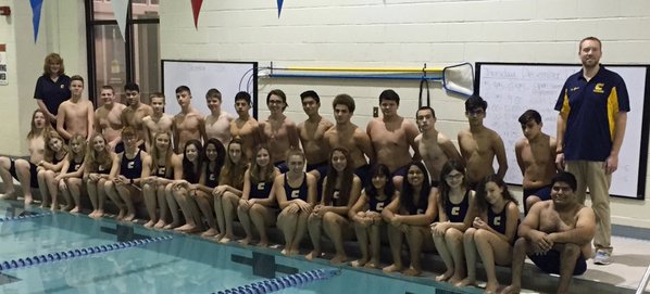 The 2015-2016 Co-ed Swim team takes their official team photo.