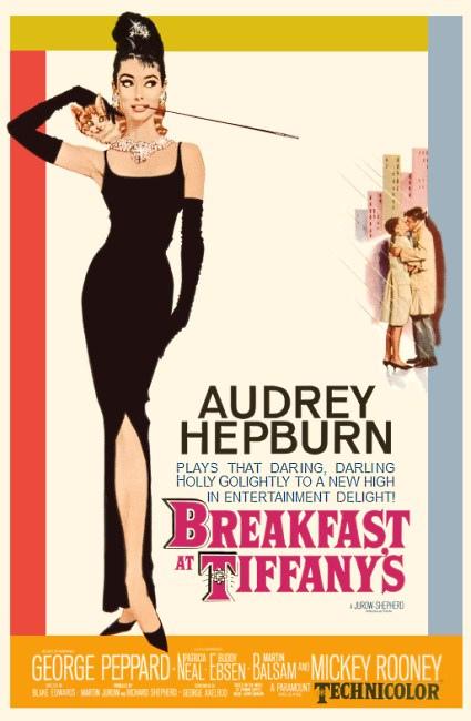 Photo via https://www.flickr.com/photos/37467370@N08/5733902458
under creative comments license.
cover photo to the cult classic Breakfast at Tiffanys featuring Audrey Hepburn and George Peppard 
