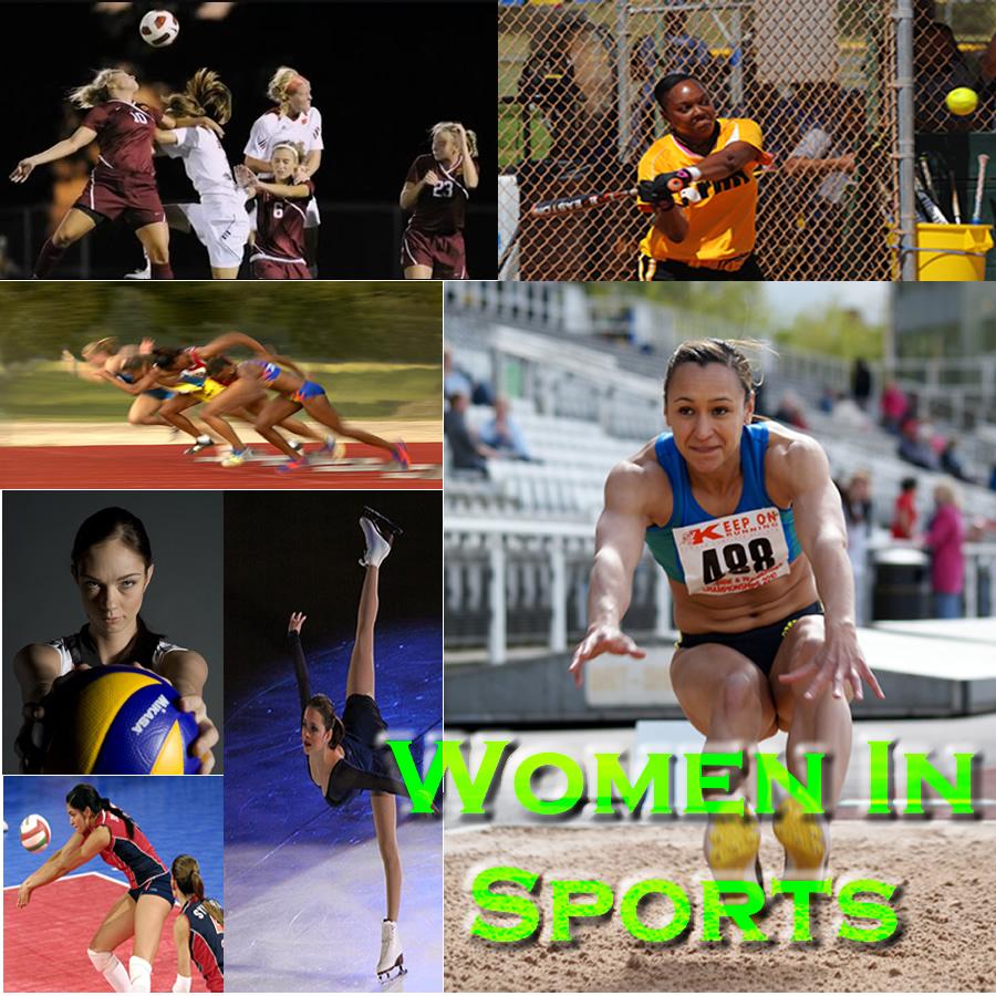 Strong female athletes compete in their selected sports. 