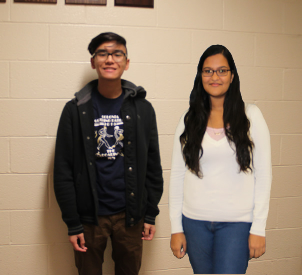 CHS students Jeremy Pampo and Nitya Shah who scored in the top 3% for the PSAT nationwide