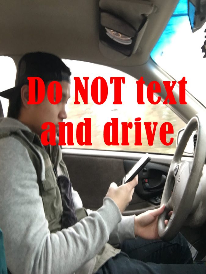 Texting and driving distracts the driver from paying attention on the road. 