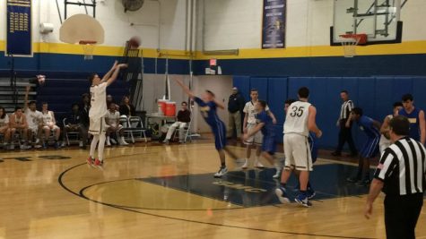 In the third quarter, Colonia’s Connor Bevilacqua scores his only points of the game giving Colonia a 24-23 lead over Cranford. 