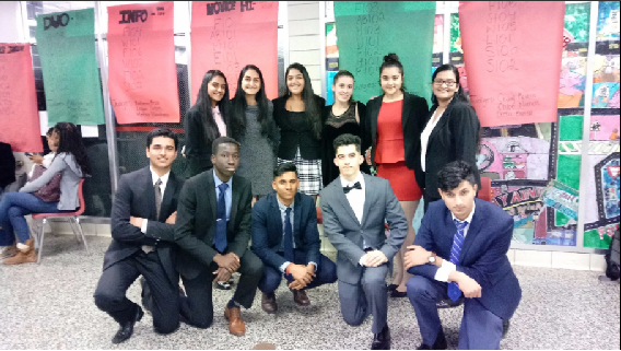 Delegates from Colonia High School pose for a picture after all the debate competitions. 