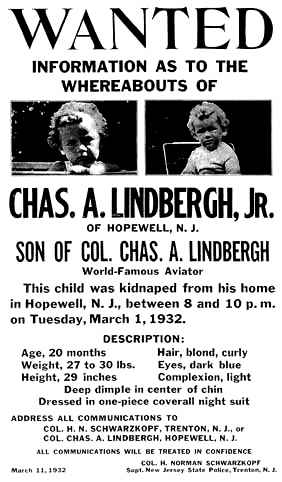 On this day the Lindbergh baby was kidnapped.