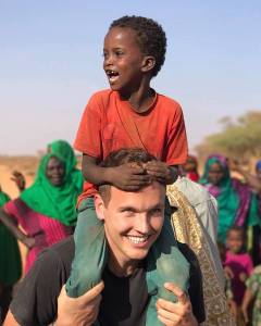 Jerome Jarre with one of the many children he has saved