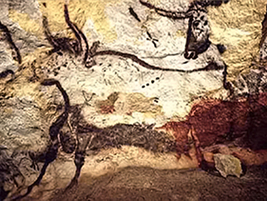 Discovered in Montignac, France, the lascaux cave paintings are 15,000- to 17,000-years old. 
