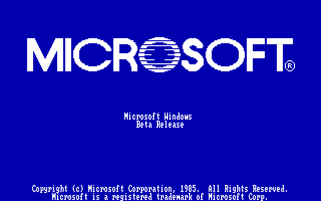 The beta logo for Microsoft Windows 1.0 represents a milestone in computer history. 