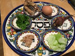 A traditional Seder plate used for viewing rather than eating 
