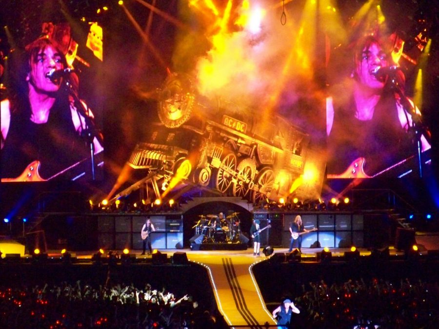 Selling out the arena, AC/DC sings from the album Black Ice