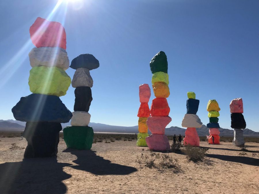The very colorful Seven Magic Mountains.