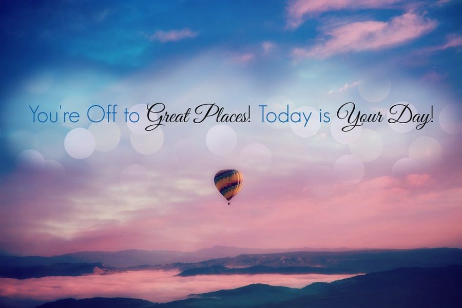 'You're Off To Great Places Today Is Your Day' Balloon Quote Fridge Magnet 