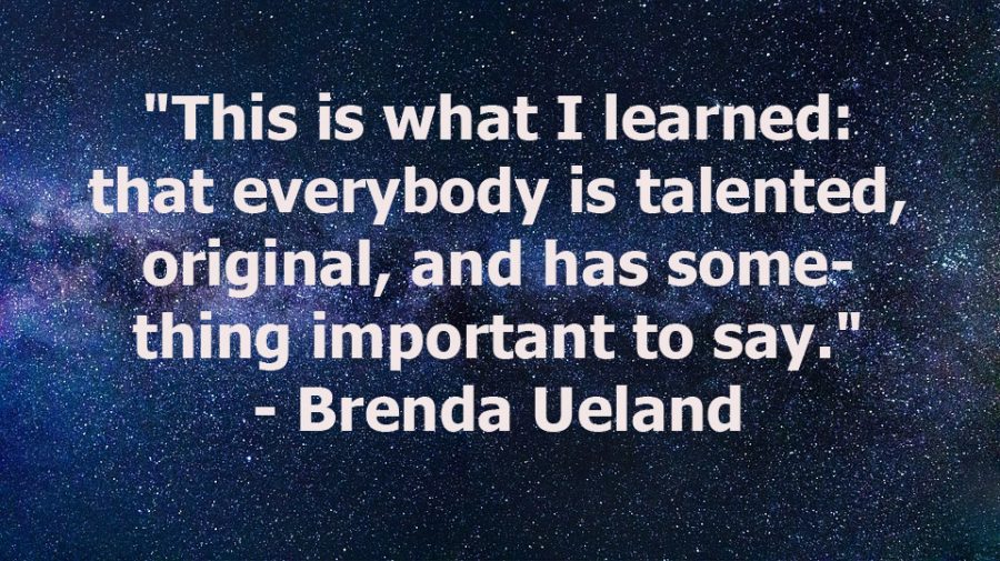 This is a quote by American Writer, Brenda Ueland.