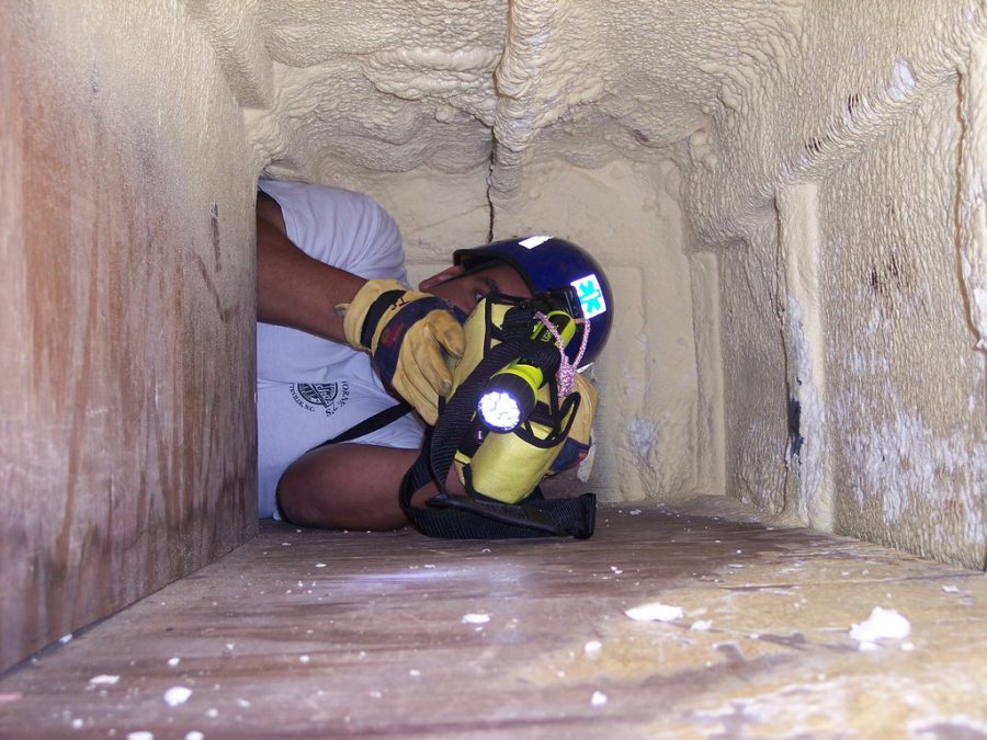 Being in a small, confined space such as a cave, can trigger Claustrophobia. 