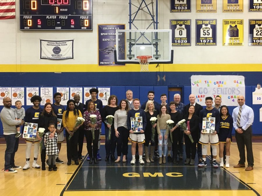 Due to an impressive four year career the patriots stand tall and proud as they celebrate their senior night 