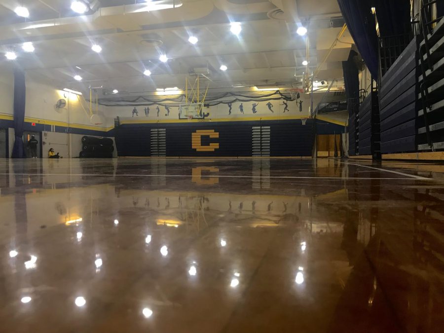 Colonia High Schools gym looking bright and shiny, perfect for kids who are looking to wake up a little by exercising!