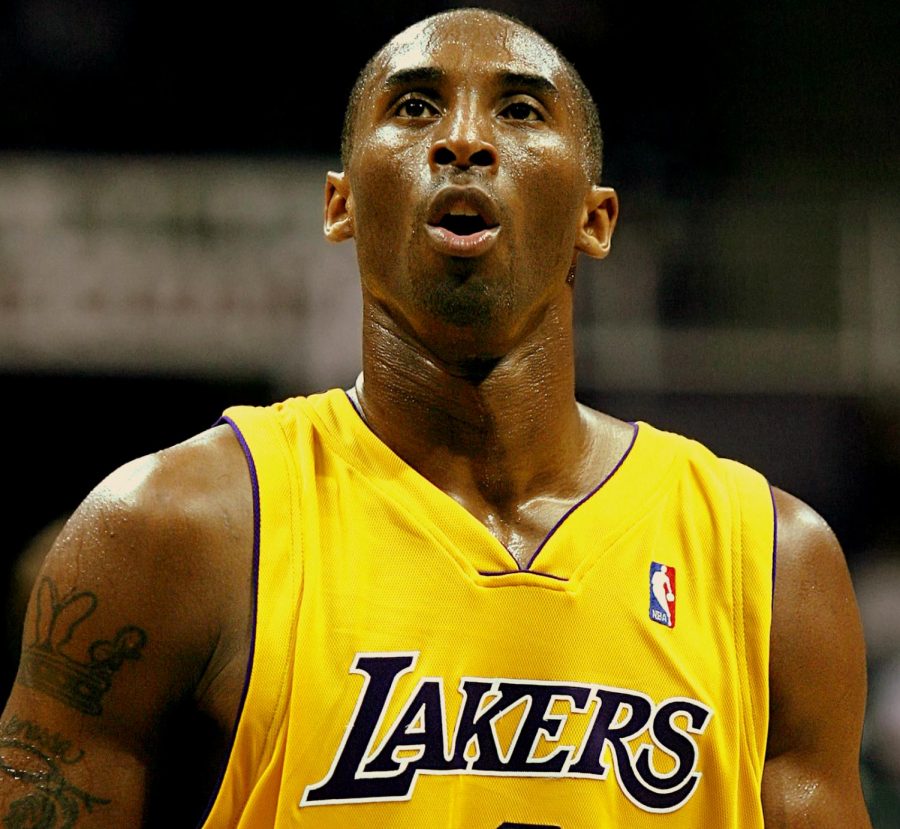 Seen here is former Lakers guard Kobe Bryant getting ready to shoot a free throw.