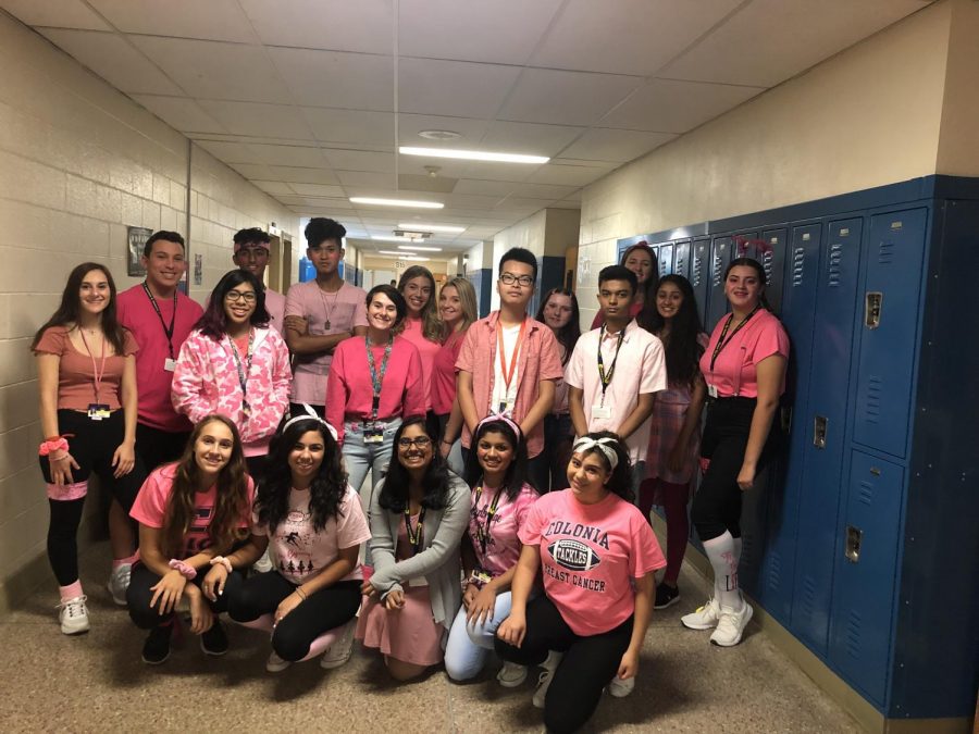 The Colonia High School community is showing recognition to breast cancer fighters and survivors by wearing pink
