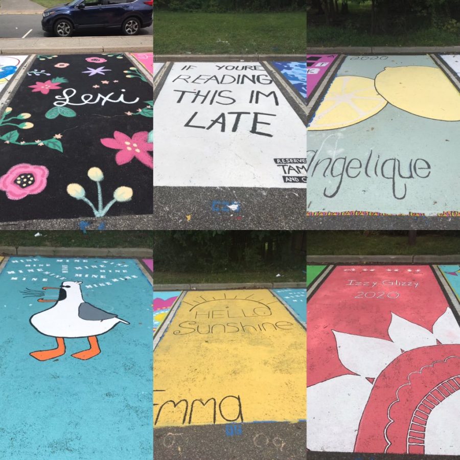 Pictures+of+the+parking+spots+painted+by+students%2C+before+the+vandalism.+