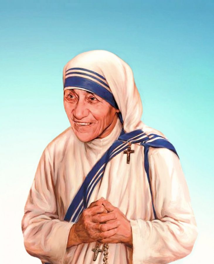 Mother Teresa known for humbly helping the poor.