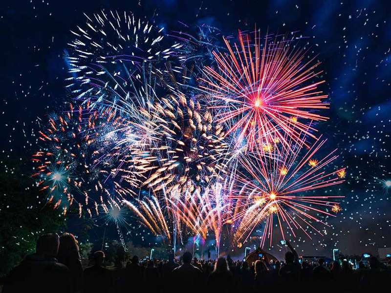 A crowd of strangers enjoying a night full of firework!!!