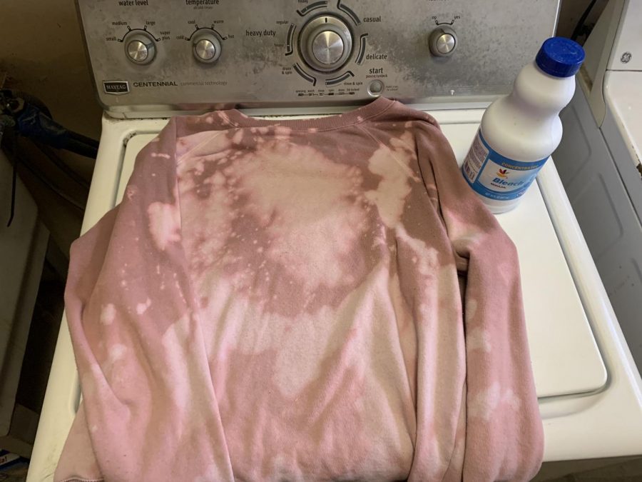 If you are looking for new activities, tie-dying your sweatshirt with bleach can be a new hobby. 