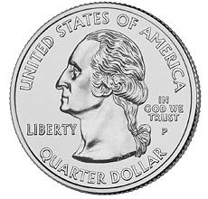 A quarter is worth $0.25