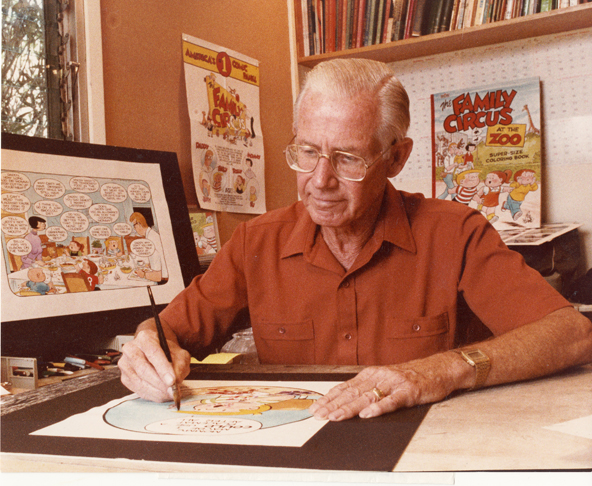 William Aloysius Keane is better known as Bil Keane. He was an American cartoonist, most notable for his work on the newspaper comic The Family Circus.