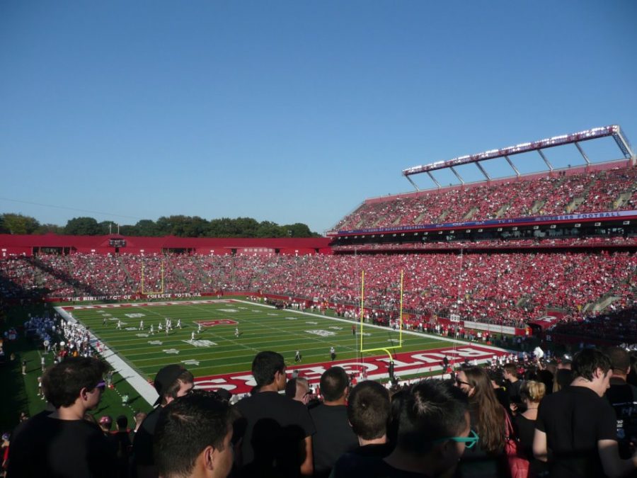 Pictured above is SHI Stadium in New Brunswick, NJ home to the Rutgers Scarlet Knights. Princeton and Rutgers played each other in the old Rutgers Stadium decades before. 