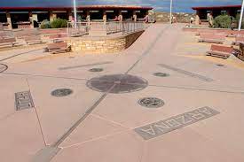 Above is the Four Corners Monument in the southwestern United States. Its the only place where you can be in four states at once. 