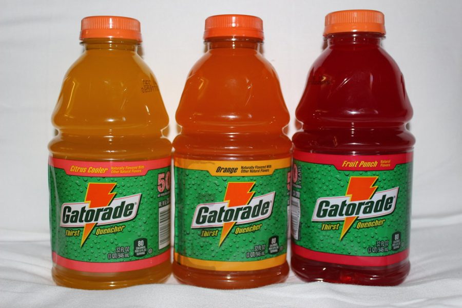 Pictured are various flavors of Gatorade. The bottles are marketed as throwback edition, celebrating the drink's fifty year anniversary. 