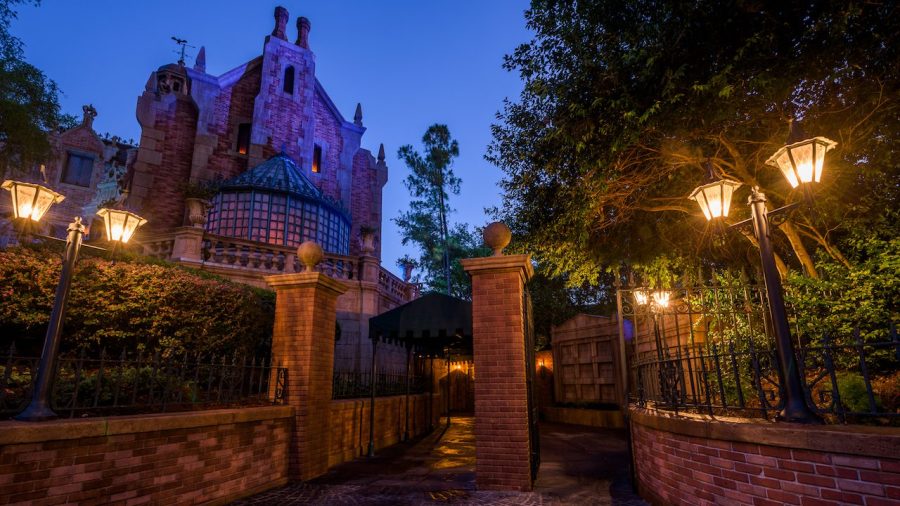 Pictured is the Haunted Mansion attraction at Walt Disney properties. Its one of the theme parks oldest attractions. 