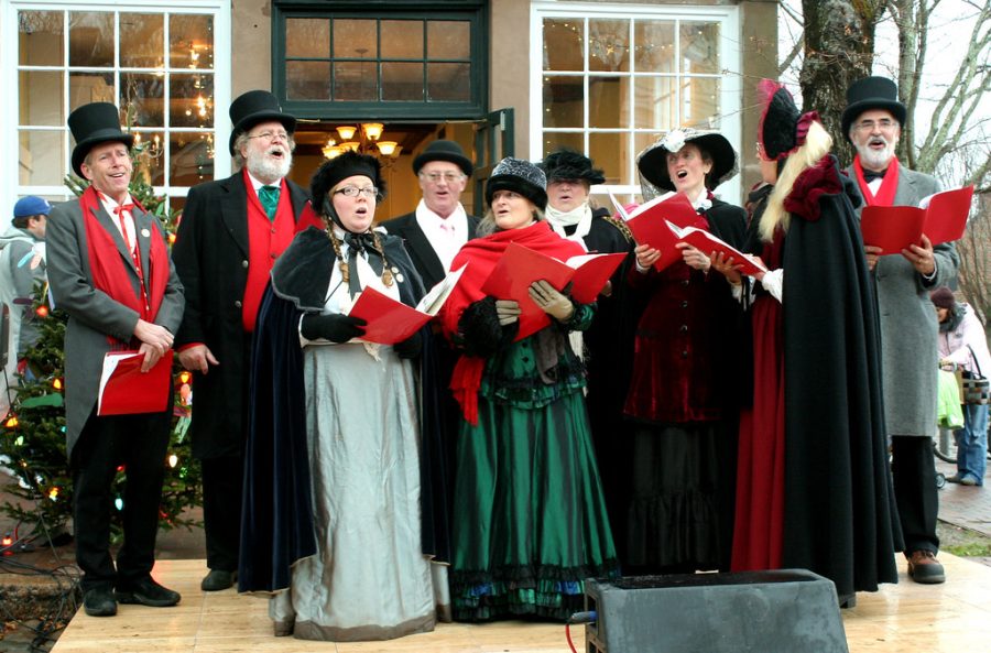 Pictured+are+Christmas+carolers+in+Nantucket%2C+Massachusetts.+Silent+Night+is+one+of+the+many+songs+in+which+they+are+singing.+