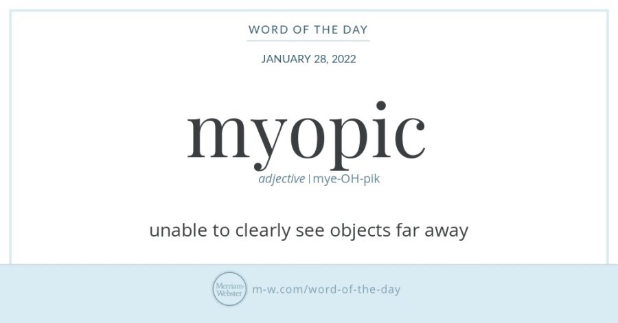 Myopic people often get corrective eye surgery or wear glasses or contacts.