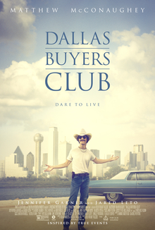Dallas Buyers Club stars Matthew McConaughey and Jared Leto. The film released on November 1, 2013.