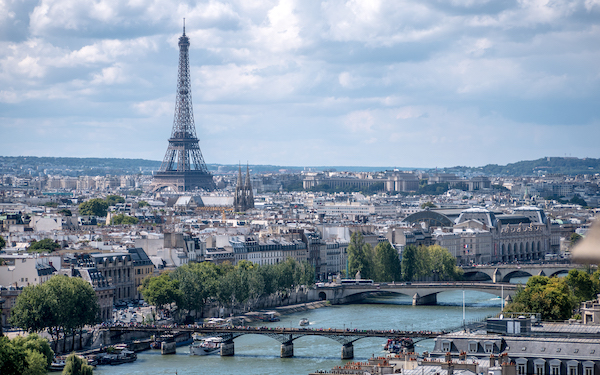 Pictured is the French city of Paris. This is where the worlds first restaurant was opened in the 1700s.