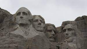 Pictured is Mount Rushmore in South Dakota. It features four of Americas founding fathers. 