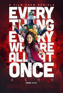 Everything Everywhere All at Once is directed by the Daniels. It follows a woman named Evelyn whos tasked with saving the multiverse.